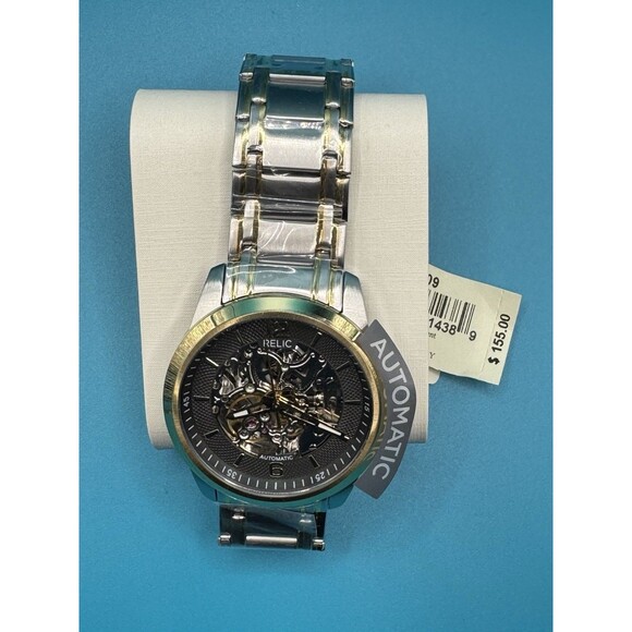 Relic by Fossil Men's Damon Silver Gold Two-Tone Stainless Steel Automatic Watch - Picture 4 of 4